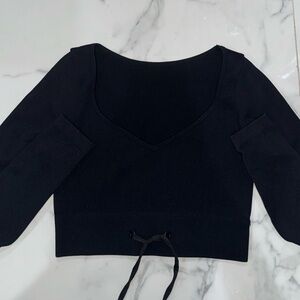 Black Ribbed Activewear Set